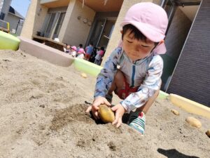 じゃがいも掘りごっこをしたよ（江口）