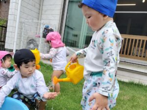 水遊びをしました（江口）