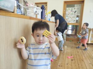 ボール遊びをしたよ。（江口）