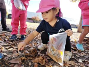 落ち葉拾い＆戸外遊び(村越)