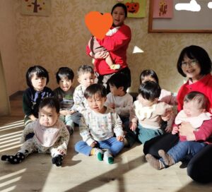 ボールくっつけ遊びしたよ（早乙女）