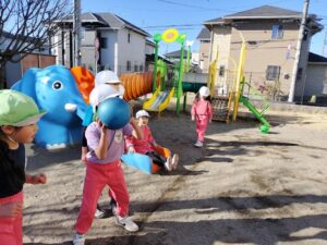 ボール当てゲームをしたよ！(篠原)