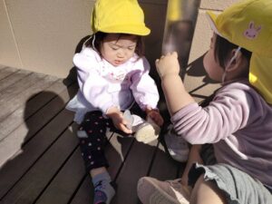 2月19日　マラソンごっこをしたよ（篠﨑）