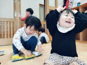 今日のうぐいす組♪　(岩上）