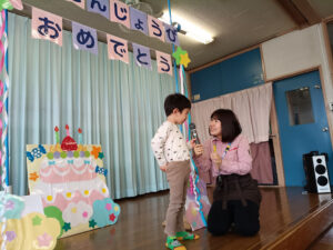 誕生会、本日の様子（奥津）