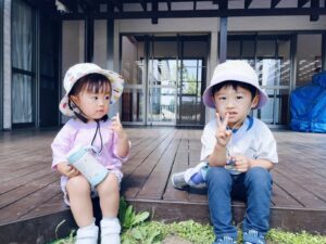 園庭で遊んだよ♪（岩上）