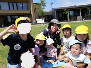 シャボン玉で遊んだよ♪（中山）
