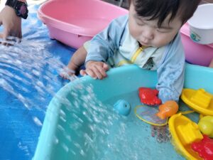水遊びをしたよ！（直江）