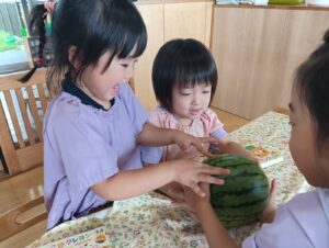 スイカの写生！（竹澤）