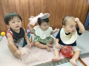 カラースカーフで遊んだよ！(下妻)