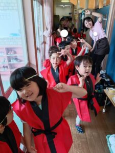 幼児組の夏祭り(大島)