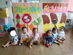 乳児クラスのなつまつり！（高野）