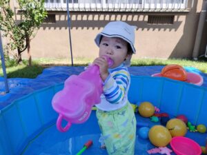 8月10日　水遊び／自由遊び　（武井）