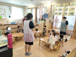 今日は保育参観１日目♪ 暑さに負けず、元気いっぱい！（井上）