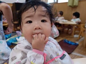 遊んだ後は、、、「おいしい給食！」（入野）